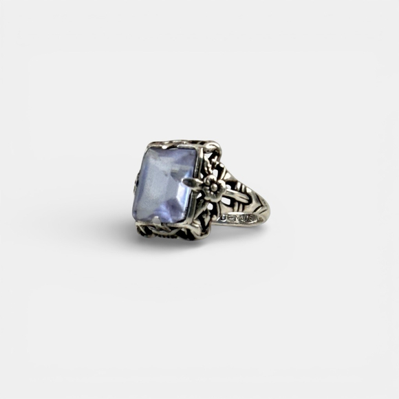 SOLD Vintage Uncas Sterling Silver Art Nouveau Style Floral Statement Ring - Picture 5 of 7